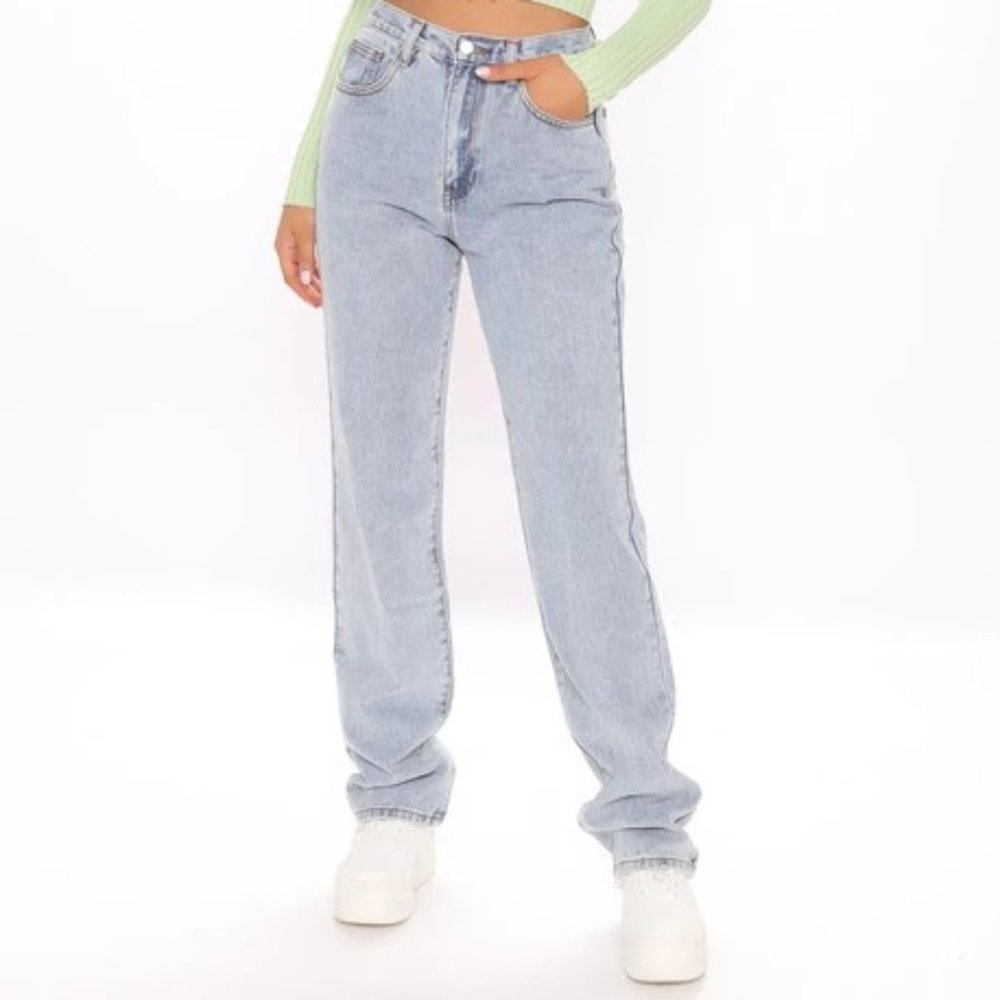 Fashion Nova Tall Get it Straight Slouch Fit Jeans